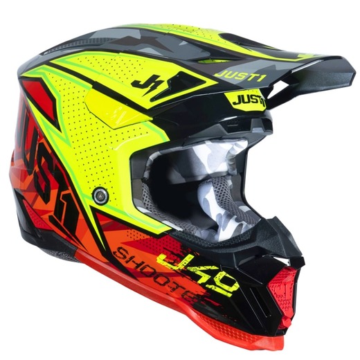 Шлем кроссовый JUST1 J40 SHOOTER (красный/желтый глянцевый, S,  1560035-880-8017) pitbikemarket.ru