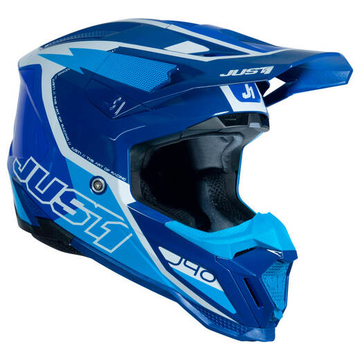 Шлем кроссовый JUST1 J40 FLASH (синий/белый матовый, M, 1560035-880-3522) pitbikemarket.ru